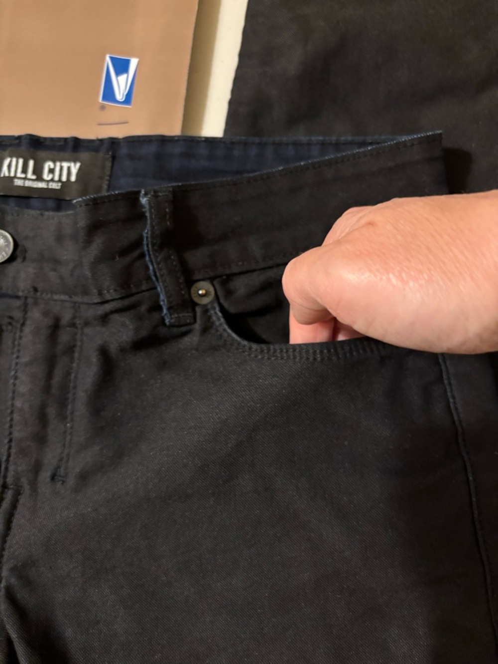 Kill City Women's Black Super Skinny Junkie Jeans Size 27 Front Zip Ankle Grunge - Picture 3 of 13